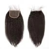 5x5 Transparent HD Swiss Thinner lace Kinky Straight Natural Color Brazilian Human Hair Lace Top Closures Bleached Knots