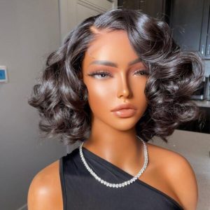 13x4 Lace Front Wig Wavy Brazilian Human Hair Wigs 180% Density 13x6 Lace Wigs For Black Women Black Color Natural Hairline with Baby Hair - Image 2