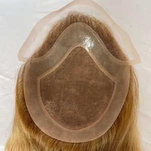 Silky Straight Wave 12 Inch Long Human Hair Toupee for Men 8x10 Hairpieces Human Hair Mens Toupee Mono Net with PU around Ombre Ash Blonde Color - Image 10