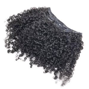 Remy Burmese Curly 100% Human Hair Clip in Curly Hair Extension  Nautral Color Clip-in Full Head 7 Pcs Non-remy Hair 120G - Image 4