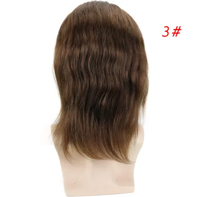 Silky Straight Wave 12 Inch Long Human Hair Toupee for Men 8x10 Hairpieces Human Hair Mens Toupee Mono Net with PU around Ombre Ash Blonde Color - Image 9