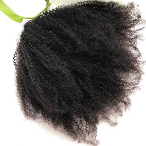 Alternative view of 4B 4C Afro Kinky Curly Brazilian Human Hair Natural Color Pontail With Combs and Straps