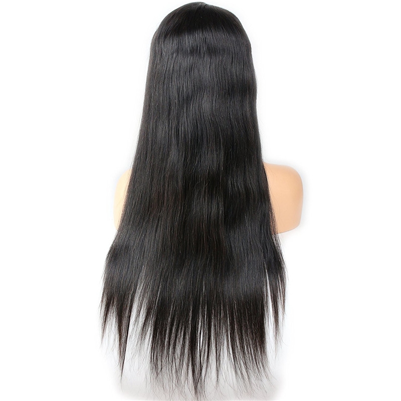 Full Lace Wigs Brazilian Human Hair Glueless Full Lace Wigs Silk Straight Lace Front Wigs Natural Color (26 inch, Lace Front Wigs) - Image 3