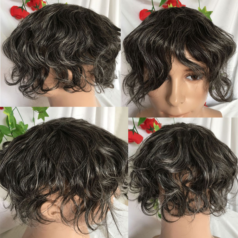 Full Franch Lace Base Toupee for Men 10x8" Human Hair pieces Men's Toupee Replacement System Men Wigs Human Hair Pieces 1B/80 Color - Image 17