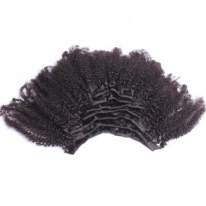 3B 3C Kinky Curly Clip In Human Hair Extensions Nautral Color Clip-in Full Head 7 Pcs Non-remy Hair 120G - Image 3