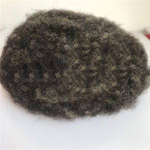 Alternative view of Customized Hairpiece Afro Toupee For Black Men African  4mm 1B20%Gray Color Afro Wig 150% Density Toupee Hairpieces