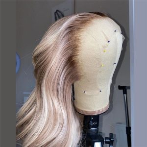 150% Ombre Blonde Part Lace Front Human Hair Wigs For Women Pre Plucked Bralizian Remy Highlight Wig Body Wave Lace Front Wig - Image 4