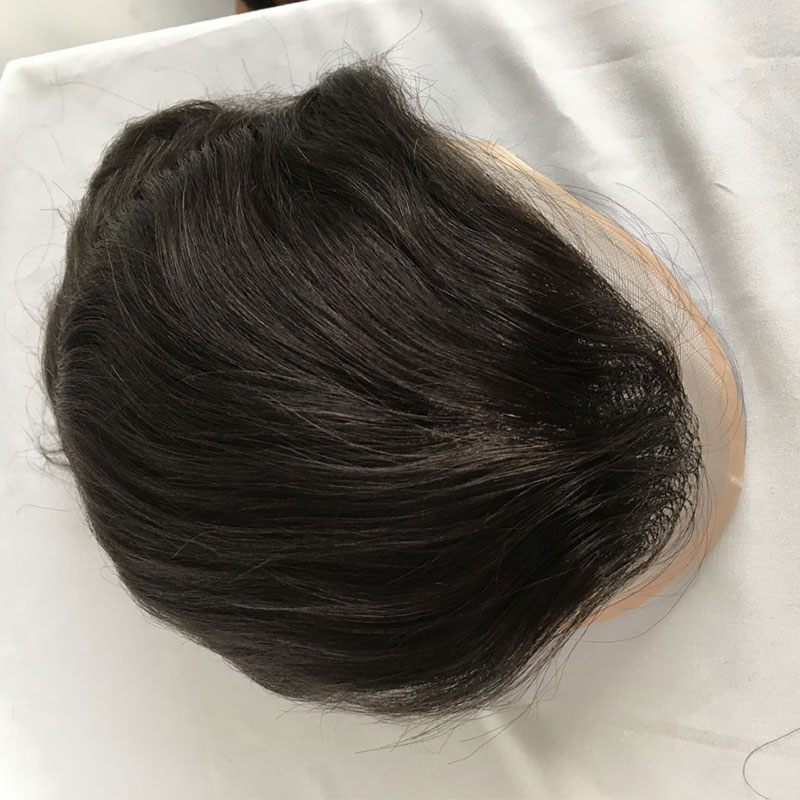 Men's Toupee 10x8 Human Hair 7# Brown Mens Toupee Thin Skin Around with Mono Lace with PU - Image 20