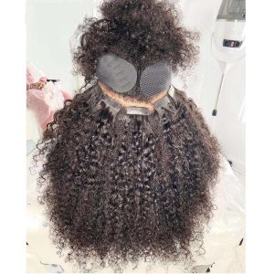 Alternative view of Afro Kinky Curly Brazilian Human Hair Tape In Hair Extensions Brazilian Remy Tape Hair 40pcs/Bundle  For Black Women Skin Weft Tape Glue In Hair Extensions