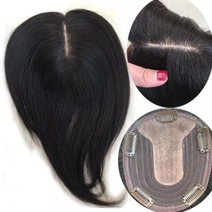 10x12cm Silk Base Hair Topper Clip in Human Hair for Women Natural Hairpiece Top Crown Hair Clip In Hair Extensions Toupee for Women