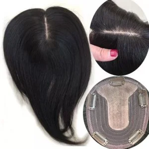 10x12cm Silk Base Hair Topper Clip in Human Hair for Women Natural Hairpiece Top Crown Hair Clip In Hair Extensions Toupee for Women
