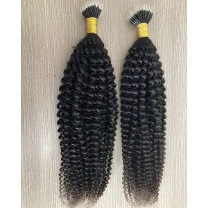 Alternative view of Kinky Curly Nano  Human Hair Extensions Hair Plastic Tip Keratin Nano Hair Extensions Brazilian Virgin Hair  Extensions Nano Human Hair Extensions