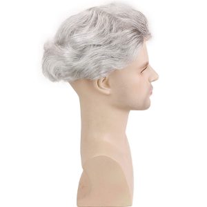 Men's Toupee 10×8 inch 1B Mix 80% Grey Hair Thin Skin Hairpiece Hair Replacement System Monofilament Net Base for Men - Image 10