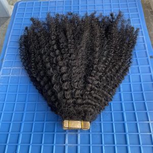 Afro Kinky Curly Brazilian Human Hair Tape In Hair Extensions Brazilian Remy Tape Hair 40pcs/Bundle  For Black Women Skin Weft Tape Glue In Hair Extensions - Image 6