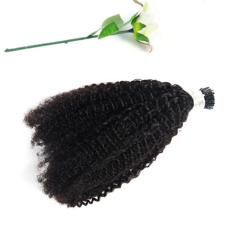 Natural 4B 4C Virgin Hair I Tip Afro Kinky Curly 100G/Bundle I Tip Human Hair Extensions For Women - Image 4