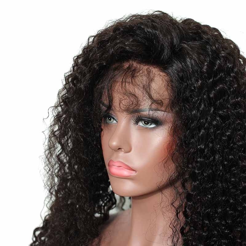 Black Human Hair Lace Front Wigs Natural Hair Line 150% Density Natural Color Human Hair Deep Curly Brazilian Hair Wig Bleached Knots - Image 3