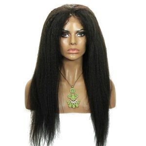 Brazilian Human Hair Lace Front Wigs Kinky Straight Human Hair Natural Black Bleached Knots Pre-Plucked With Natural Hairline - Image 2