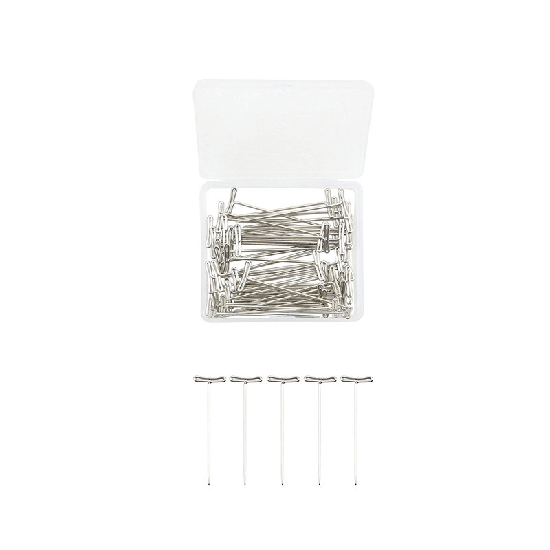 50pcs of One Plastic Box Steel T Pins for Making Wigs 2 inch Sliver Color - Image 5