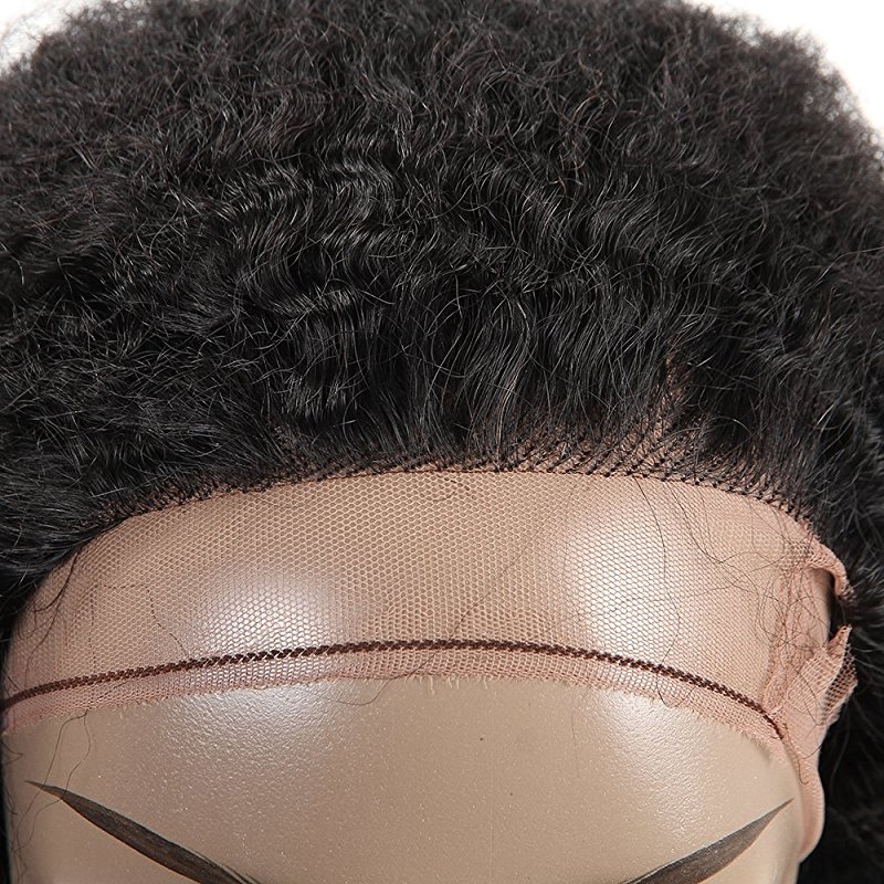 Kinky Straight Hair Bundles with Lace Closure, Yaki Straight Hair Weave Hair Human Lace Closure Human Hair - Image 3