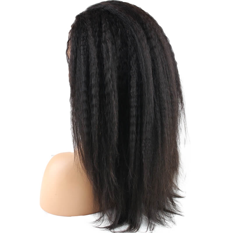 Fashion Kinky Straight Lace Front Natural Color Brazilian Human Hair Lace Front Wig Pre Plucked Natural Hair Line - Image 6