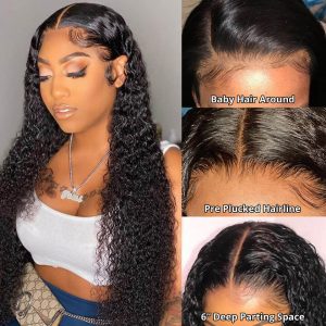 HD Swiss Transparent Lace Wigs Curly Hair 13x4 13x6 Invisible Lace Frontal Wig Human Hair Wigs For Black Women Transparent Lace Wigs - Image 4