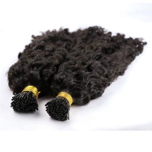 Mongolian Kinky Curly I Tip Microlinks Human Hair Extensions For Black Women Virgin Hair Bulk Hair Natural Black Pwigs - Image 6
