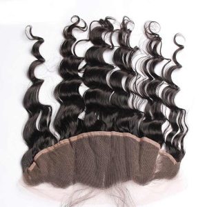 Ear To Ear Lace Frontal Closure Loose Wave Hairstyles Brazalian Remy Hair 13x4i nchs Natural Color - Image 4