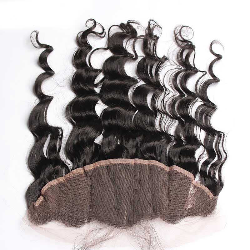 Ear To Ear Lace Frontal Closure Loose Wave Hairstyles Brazalian Remy Hair 13x4i nchs Natural Color - Image 4
