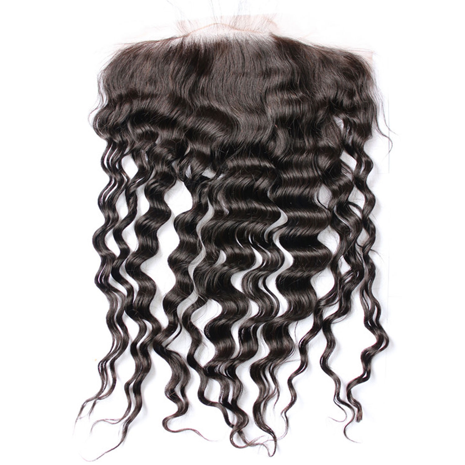Brazilian Remy Hair Loose Deep Wave Natural Color Closure Swiss Lace 13x6 Pre Plucked Hair Line Lace Frontal - Image 2