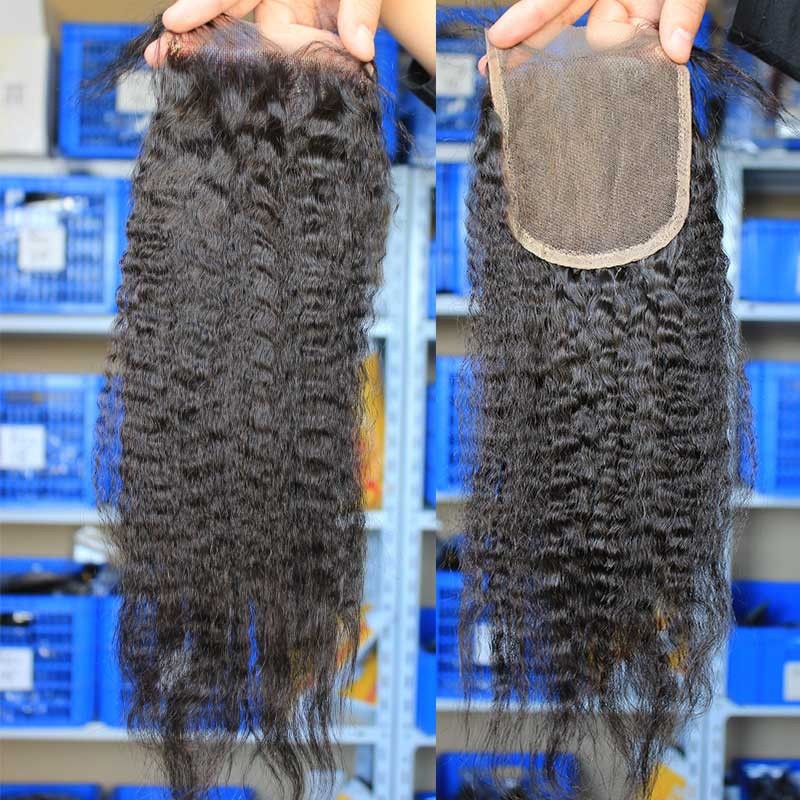 4x4 HD Lace Closures Natural Color Kinky Straight Vietnamese Human Remy Hair Free Part Lace Closure 4x4 inchs