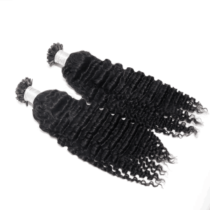 Afro Kinky Curly Flat K Tip Extensions Human Hair K Tip Hair Flat Tip Hair Extension Curly K Flat Tip Virgin Hair Keratin Flat Microlinks Hair Extensions for Black Women - Image 3
