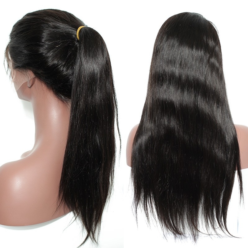 360 Lace Wigs 8A Brazilian Hair Silky Straight Human Hair 150% Density Full Lace Human Hair Wigs With Natural Baby Hiar Bleached Knots For BlacK Women - Image 2