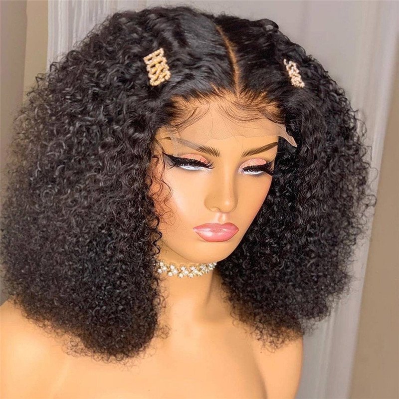 Short Curly Human Hair Wig Remy 13x4 Lace Front Human Hair Wigs For Black Women Brazilian Kinky Curly Wig Pre Plucked - Image 3