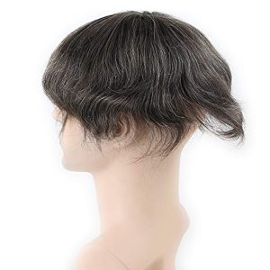 Toupee For Man's Hair Replacement System Wigs With Soft Thin 10"X 8" Mono Lace Hairpiece 90% #5 Brown Human Hair Mixed 10% Grey Hair - Image 10