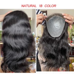 12" Long Toupee For Men 100% Virgin Human Hair Replacement System for Men 10"x8" Base Size Swiss Lace Front With PU Toupee Hair - Image 11