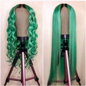 Peruvian Hair Lace Front Fashion Emerald Green Wigs