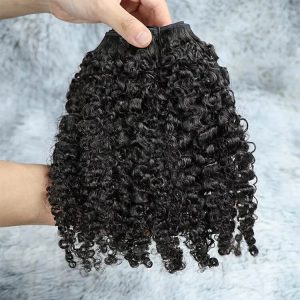 Alternative view of Remy Burmese Curly 100% Human Hair Clip in Curly Hair Extension  Nautral Color Clip-in Full Head 7 Pcs Non-remy Hair 120G