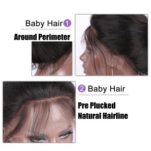 8A Brazilian 13x6 Lace Front Wigs Human hair Glueless Pre plucked Natural Hairline Straight Front Lace Wigs With Baby Hair - Image 6