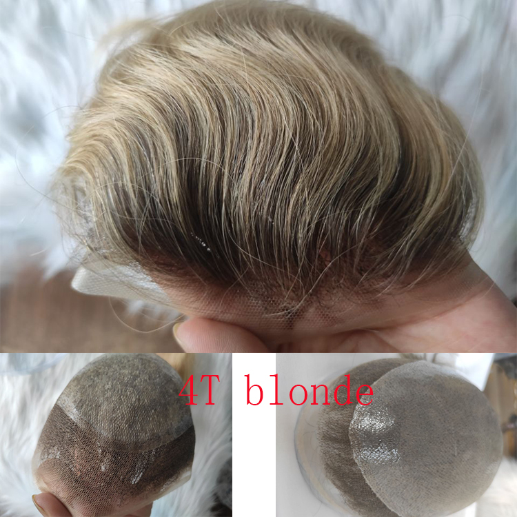 Toupee for Men Human Hair Men's Thin Skin Hair system with French Lace Hair Line Front 8x10 Inches Men Wigs Touppe For Black Men 22# color - Image 65
