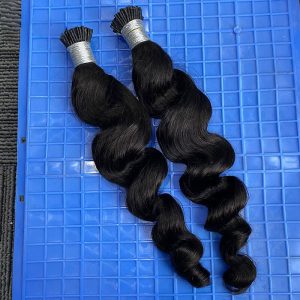 Loose Wave I Tip Hair Extensions Microlink Human Hair Extensions For Black Women Brazilian Virgin Bulk Hair Bundles Pwigs - Image 6