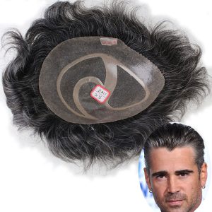 European Virgin Human Hair Toupee for Men 10x8inch Mono Lace with PU Around Slight Wavy Men's Hairpiece Replacement System 3# Color - Image 17