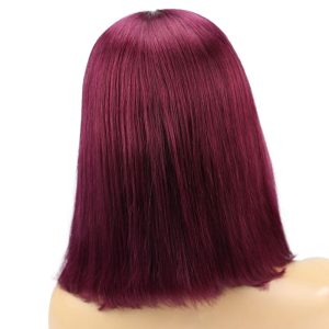 13x6 Short Bob Lace Front Wigs Human Hair Middle Part Deep Brazilian Human Hair Glueless Wigs Baby Hair - Image 3