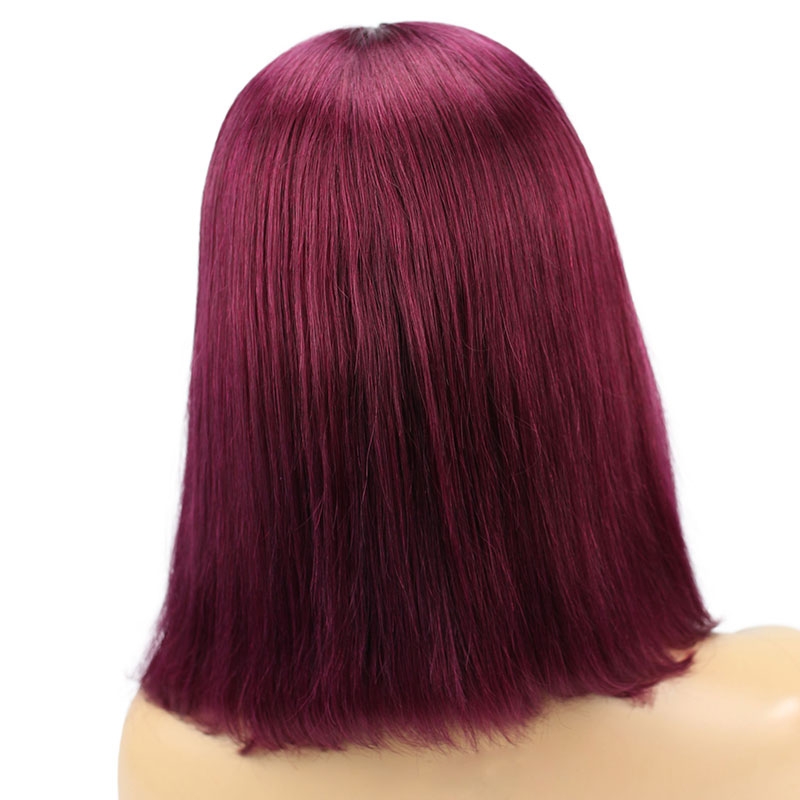 13x6 Short Bob Lace Front Wigs Human Hair Middle Part Deep Brazilian Human Hair Glueless Wigs Baby Hair - Image 3