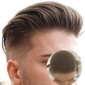 Swiss Full Lace Men's Toupee 4 Color European Human Toupee For Men 8 x10 Inch Lace Mens Wigs Hair System