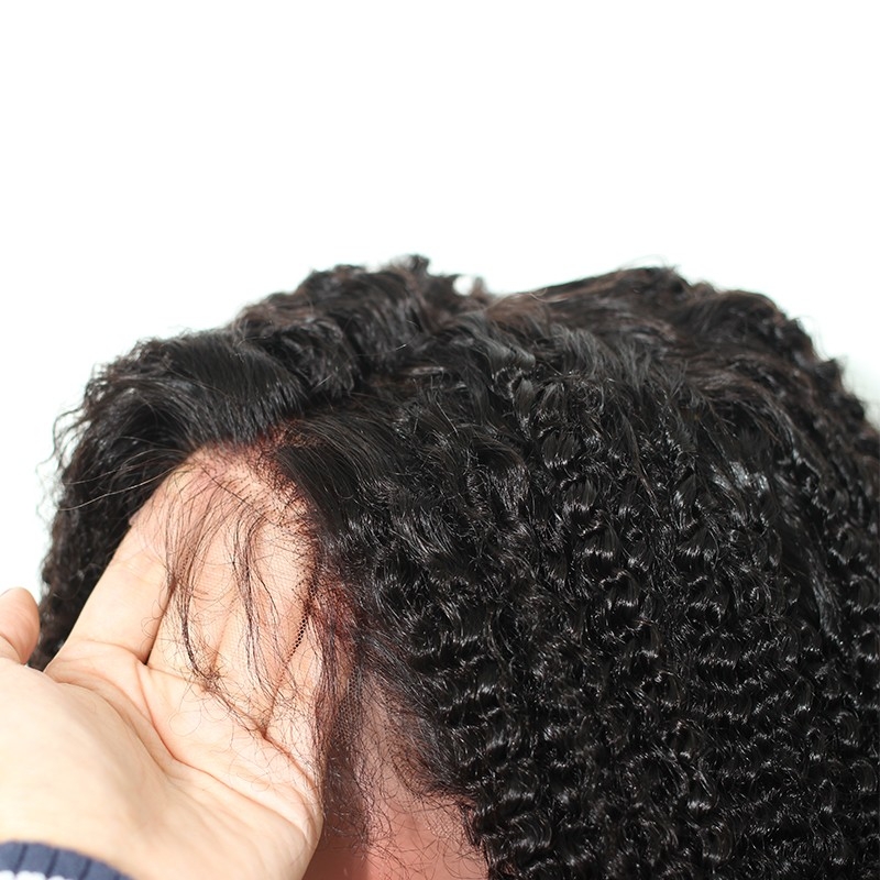 Lace Front Wigs Human Hair Afro Kinky Curly 250% Density Wig With Baby Hair Bleached Knots Natural Africa Style Brazilian Natural Color Hair - Image 5