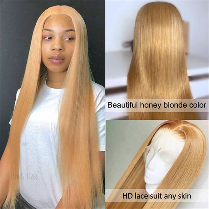 Honey Blonde Wig #27 Human Hair Wigs For Women Pre Plucked 13X6 Hd Lace Frontal Wigs - Image 3