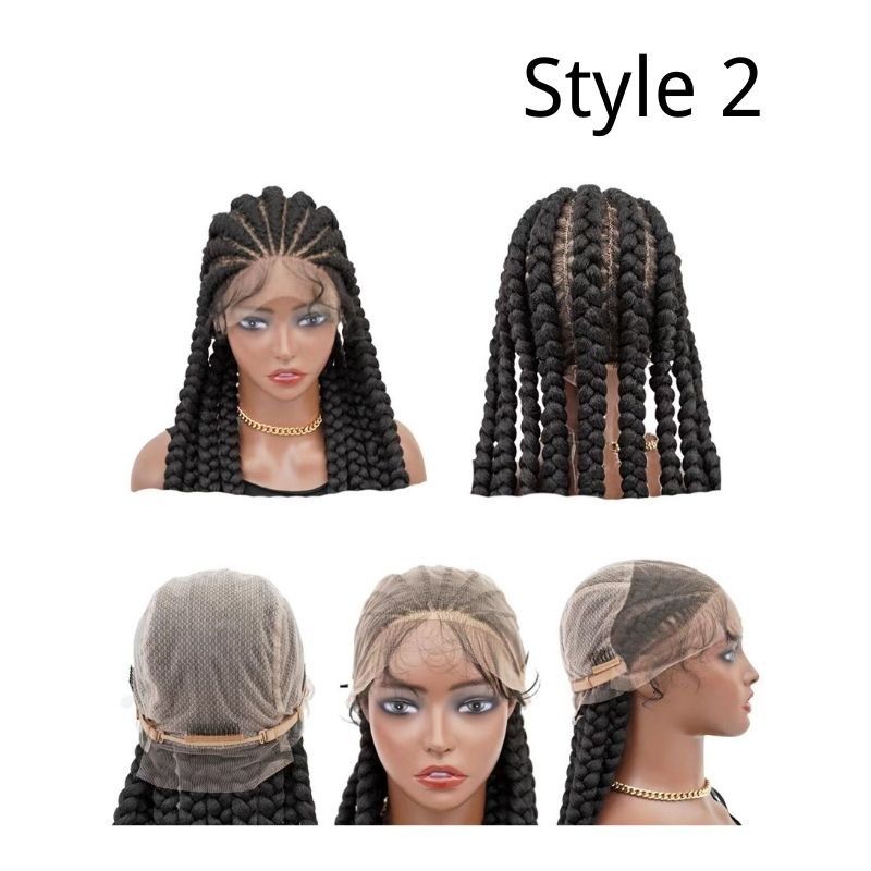 Full Lace Braid Wigs 36 Inches Long For Black Women Braids Lace Wigs Synthetic Hair - Image 6