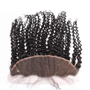 HD 13X4 Lace Frontal Deep Wave Brazalian Remy Hair Ear To Ear Lace Frontal Closure Natural Color