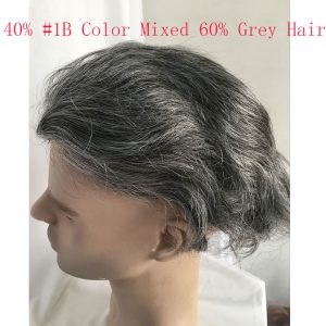Men's Toupee 10x8 Human Hair 7# Brown Mens Toupee Thin Skin Around with Mono Lace with PU - Image 32