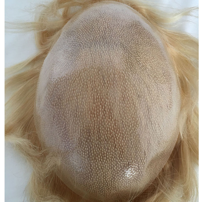 Toupee for Man Ultra Thin Skin PU Men's Hairpiece European Virgin Human Hair Replacement System Pieces 10x8inch #4 Light Brown Color - Image 13